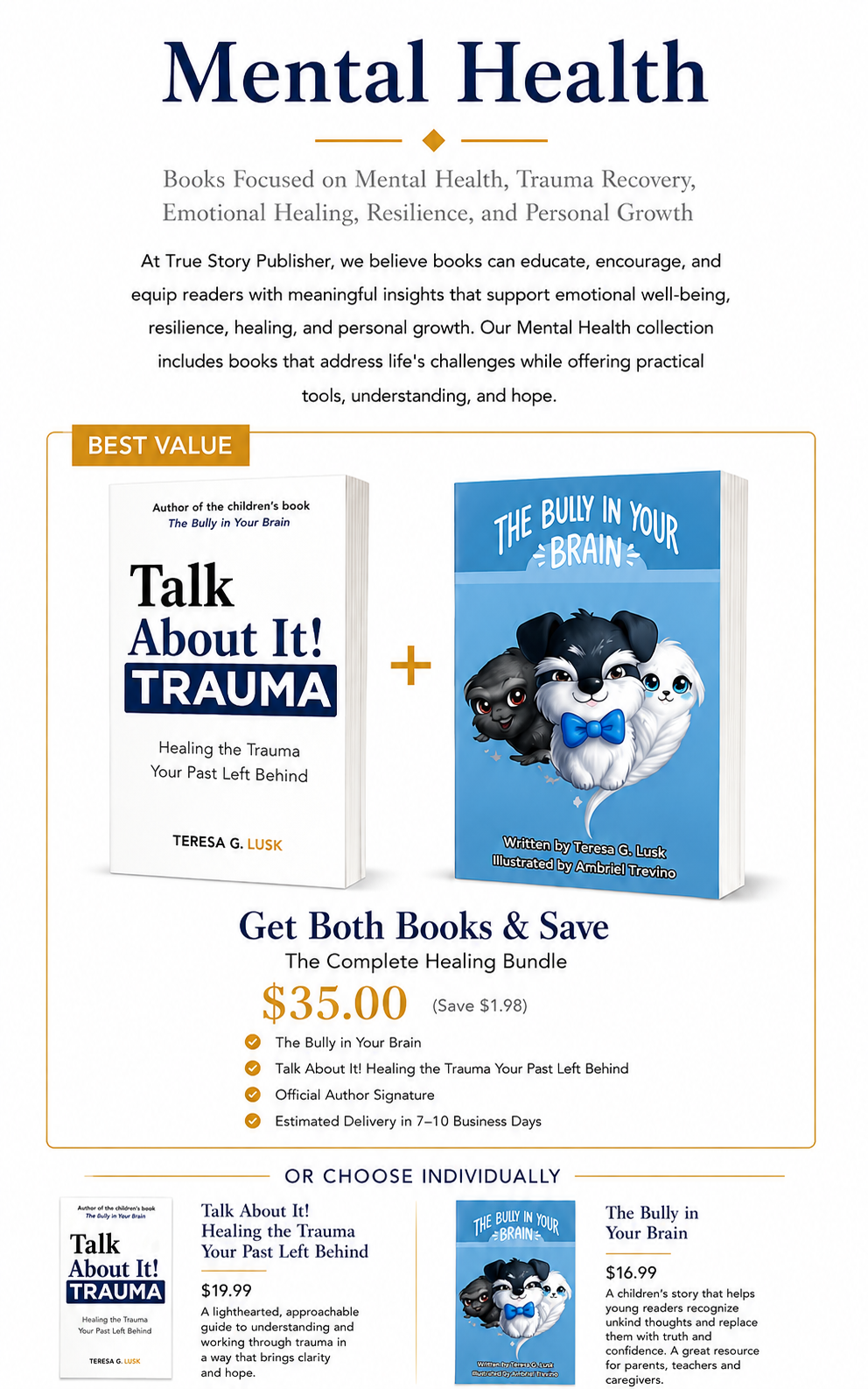The Bully In Your Brain + Talk About It! Healing the Trauma Your Past Left Behind Bundle